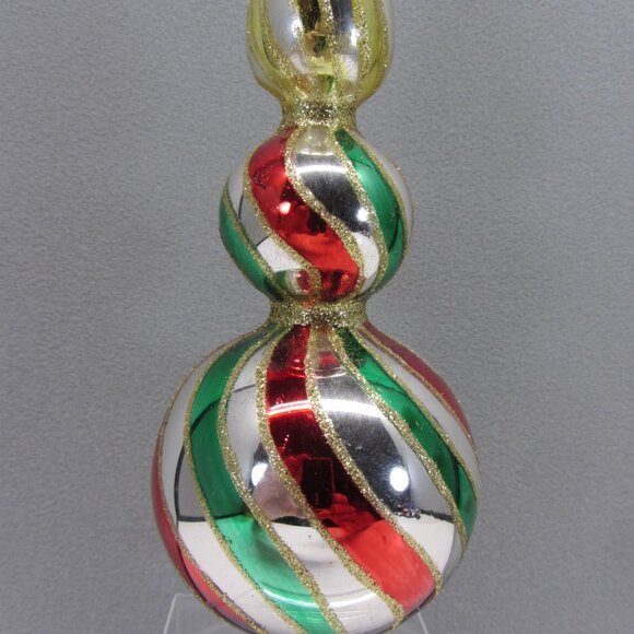 Home For The Holiday Glass Tabletop Multi Color Finial Christmas Decor Silver. - Picture 5 of 9